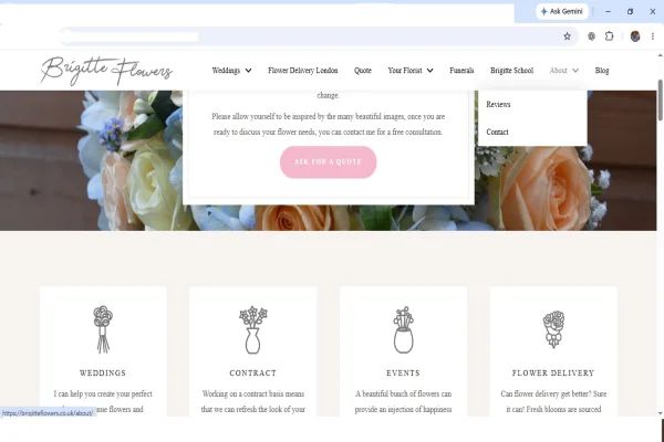 Brigitte Flowers Web Design by Jayanta Chatterjee