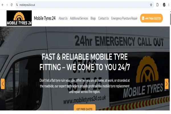 Mobile Tyres 24 Web Design by Jayanta Chatterjee
