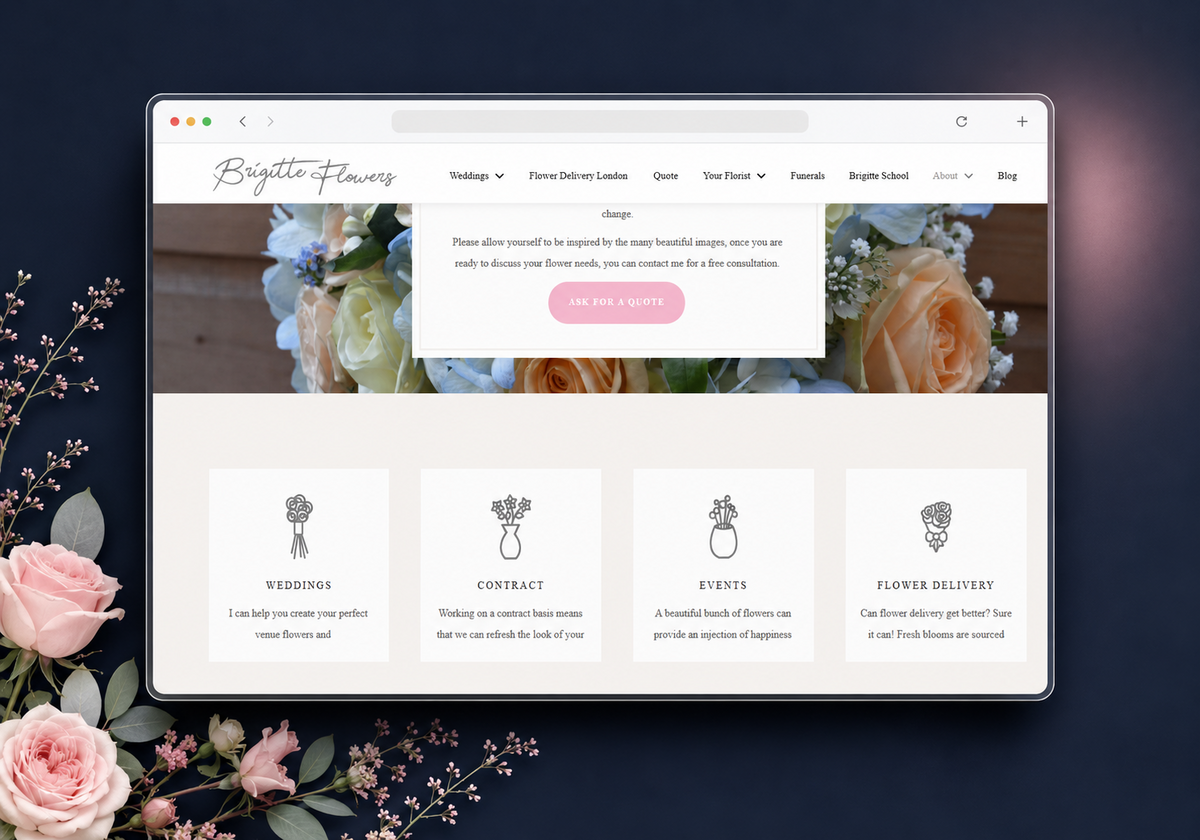 Brigitte Flowers Web Design by Jayanta Chatterjee
